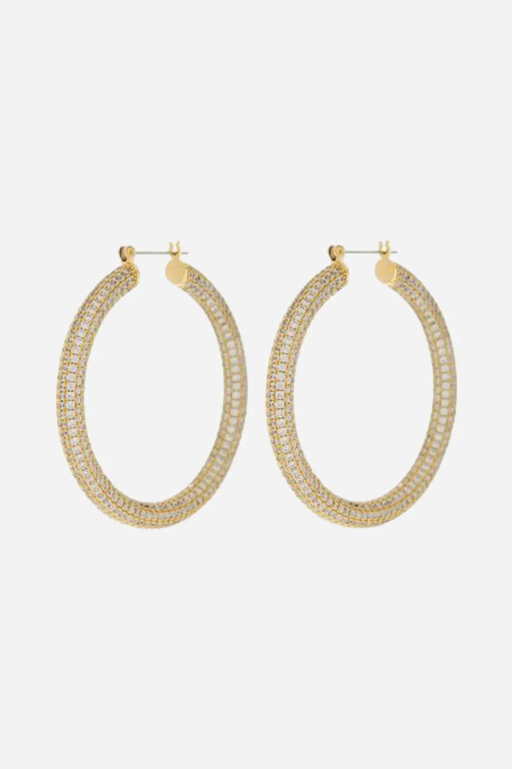 Luv Aj Large Pave Amalfi Hoop Earrings In Gold 1
