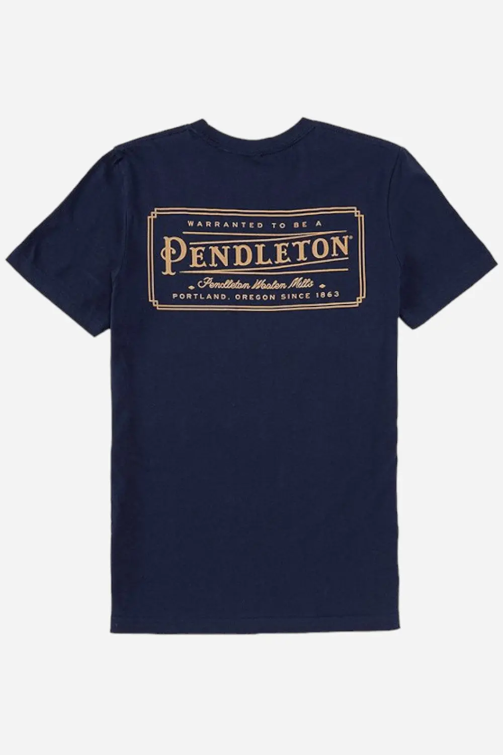 Pendleton Woolen Mills Vintage Logo Graphic Tee In Navy Gold 1