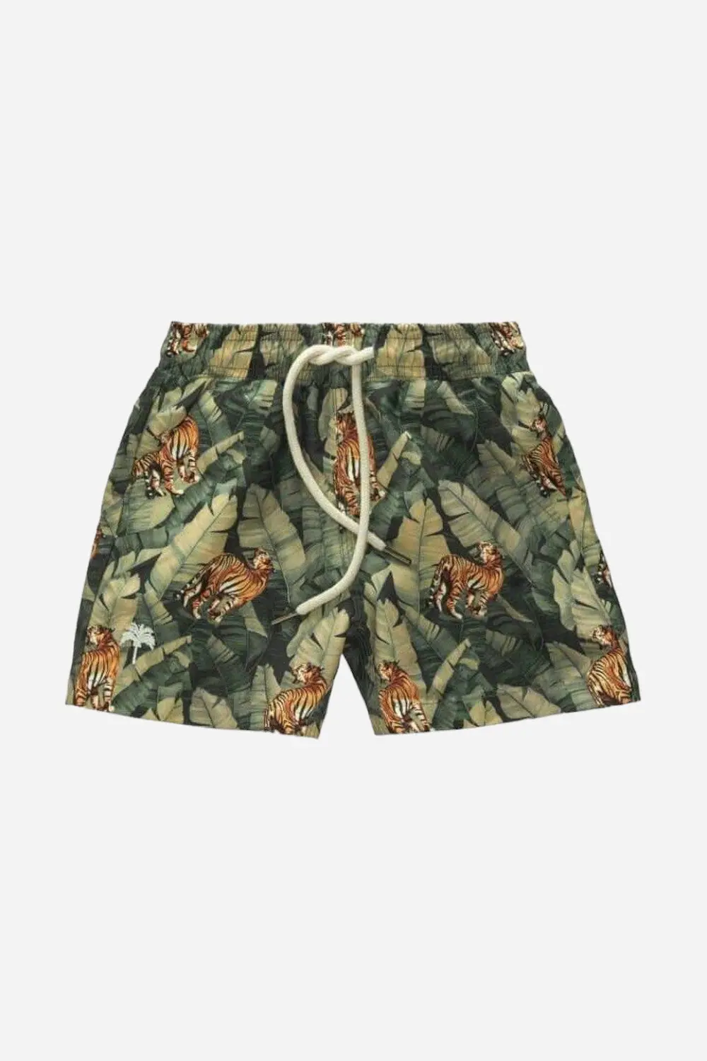 Oas Kids Roar Print Swim Trunks In Green 1