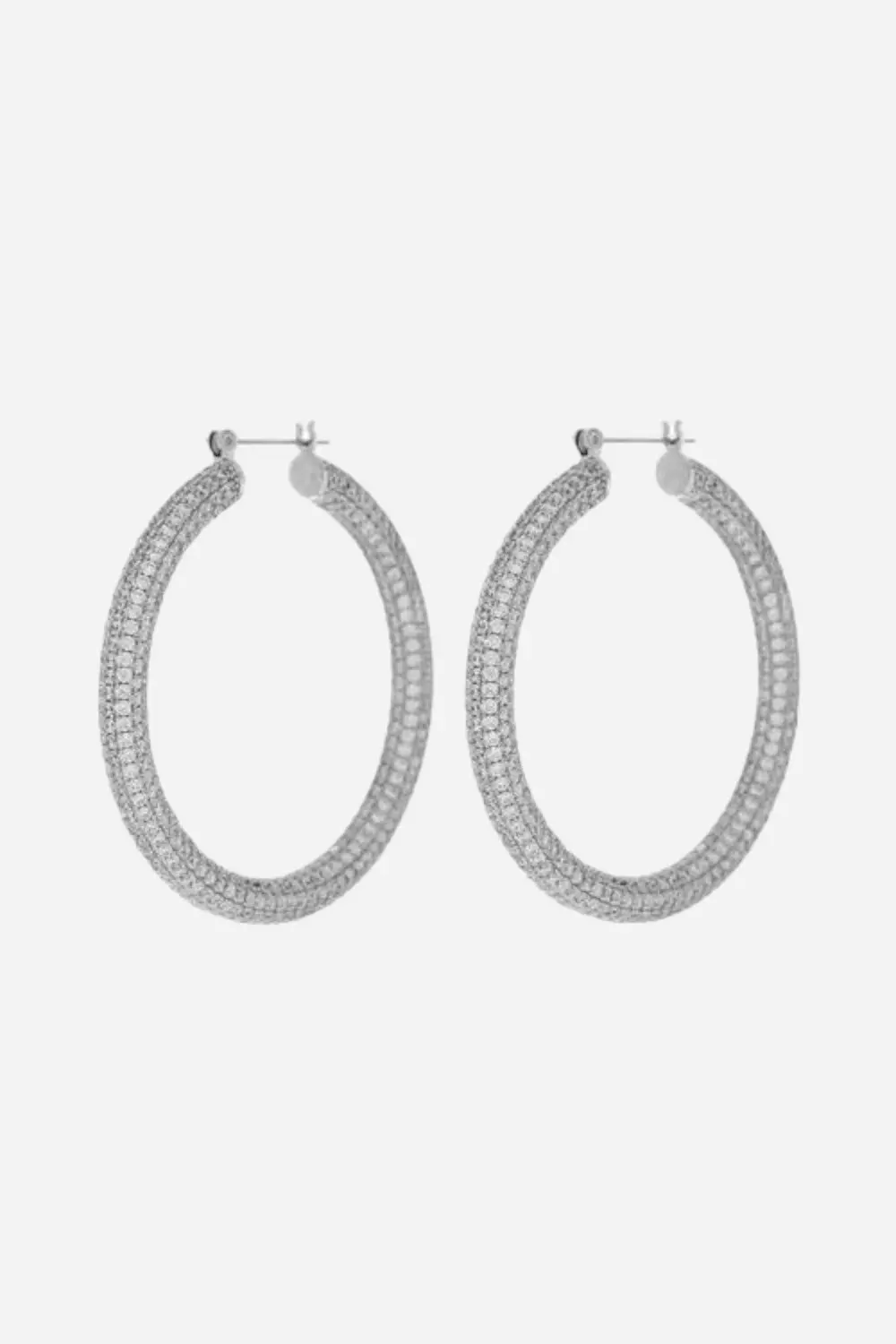 Luv Aj Large Pave Amalfi Hoop Earrings In Silver 1
