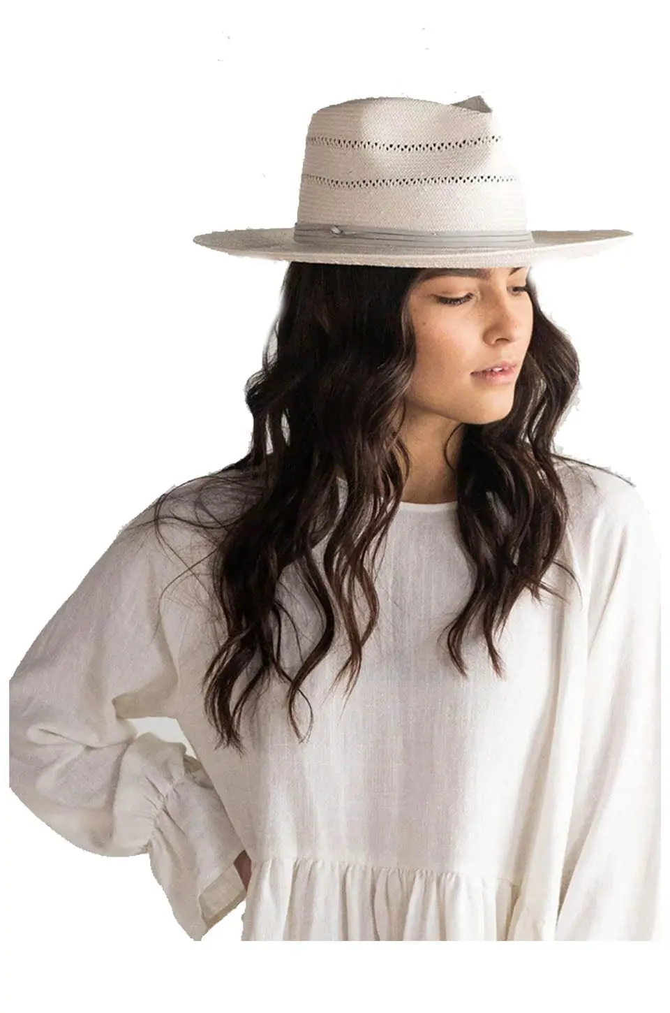 Gigi Pip Arlo Grey Band Straw Fedora 1