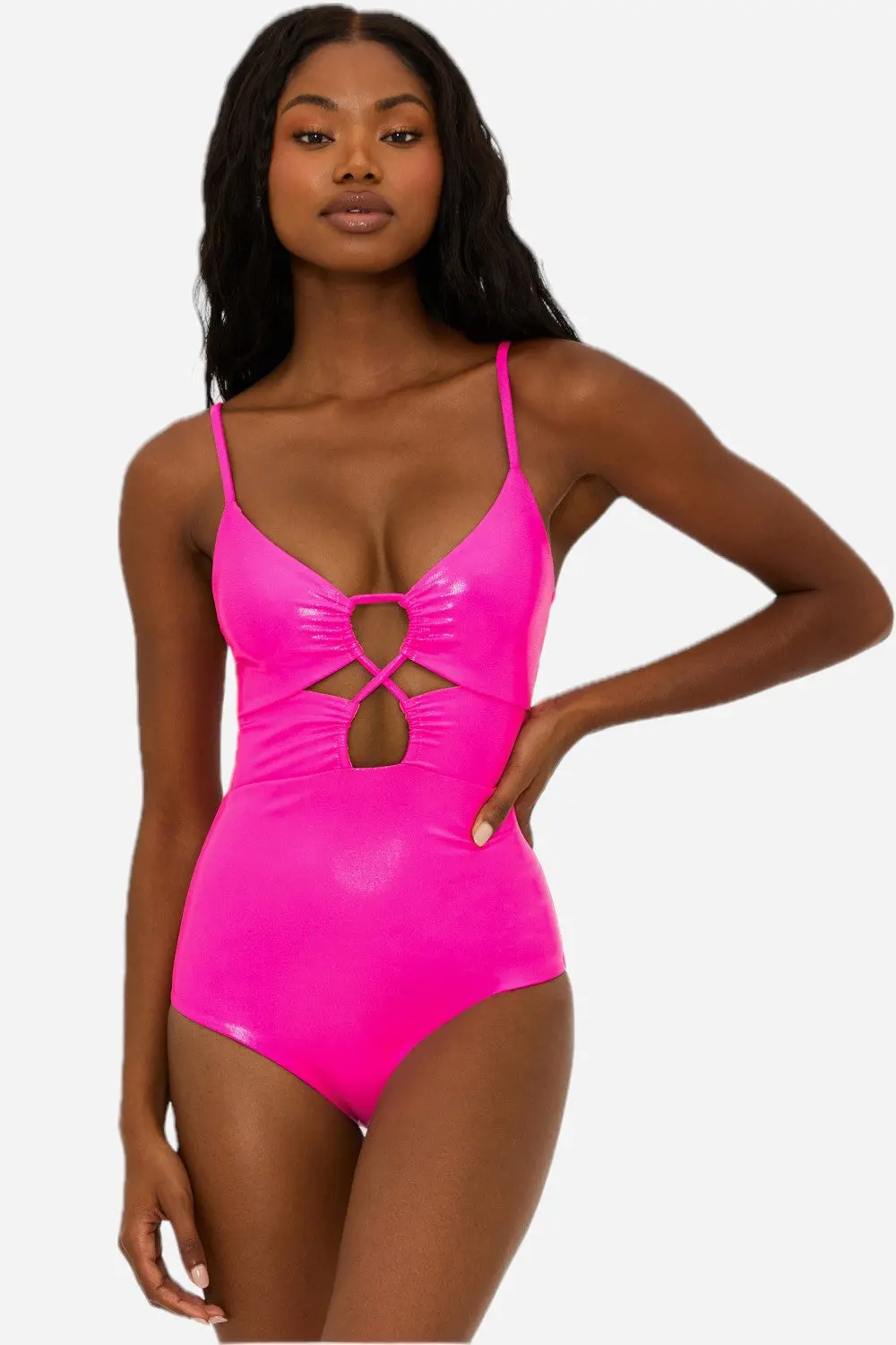 Beach Riot Leslie One-Piece Swimsuit In Radiant Rose 1