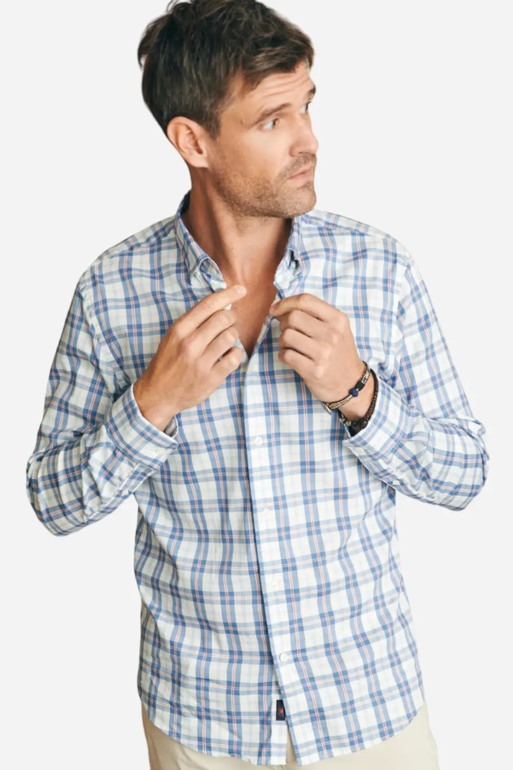 Faherty Movement Shirt In Spring Valley Plaid 1