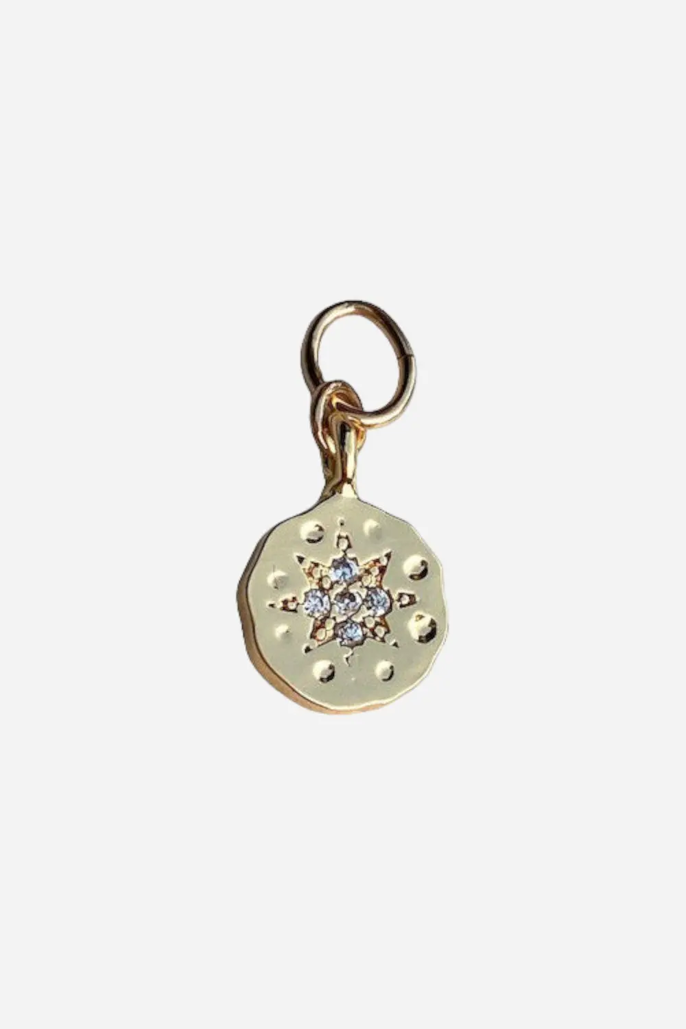 Farrah B Starburst Coin Charm In Gold 1