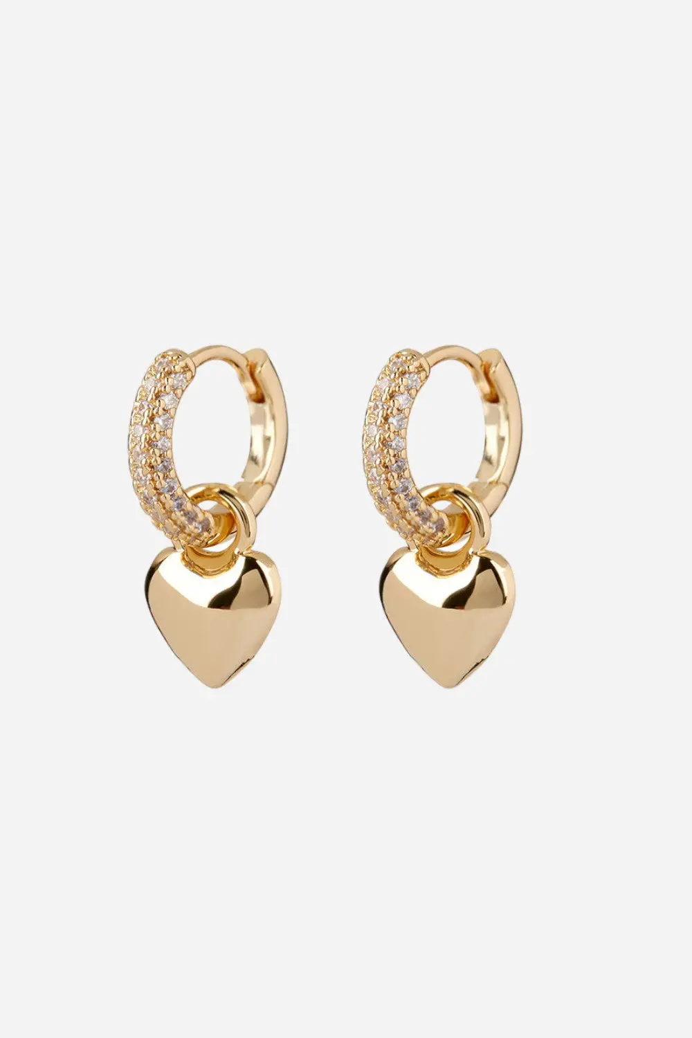Luv Aj Puffy Heart Huggie Earrings In Gold 1