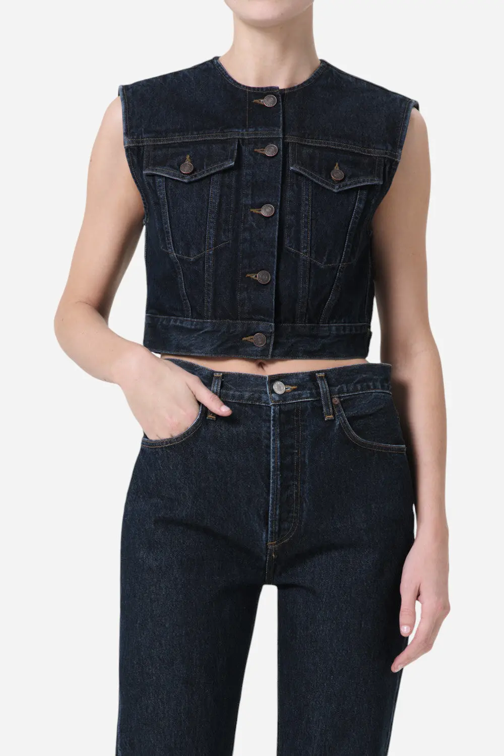 Agolde Leo Vest In Polished 1