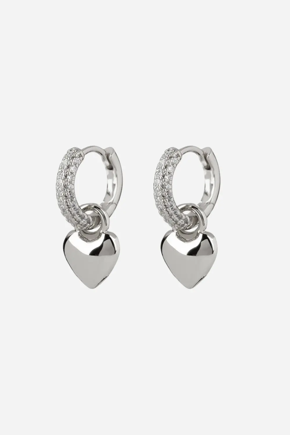Luv Aj Puffy Heart Huggie Earrings In Silver 1