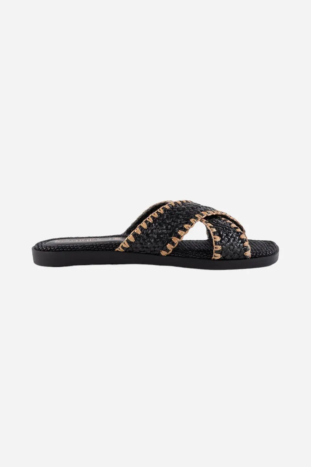 Seychelles Pomelo Raffia Sandal In Black 1