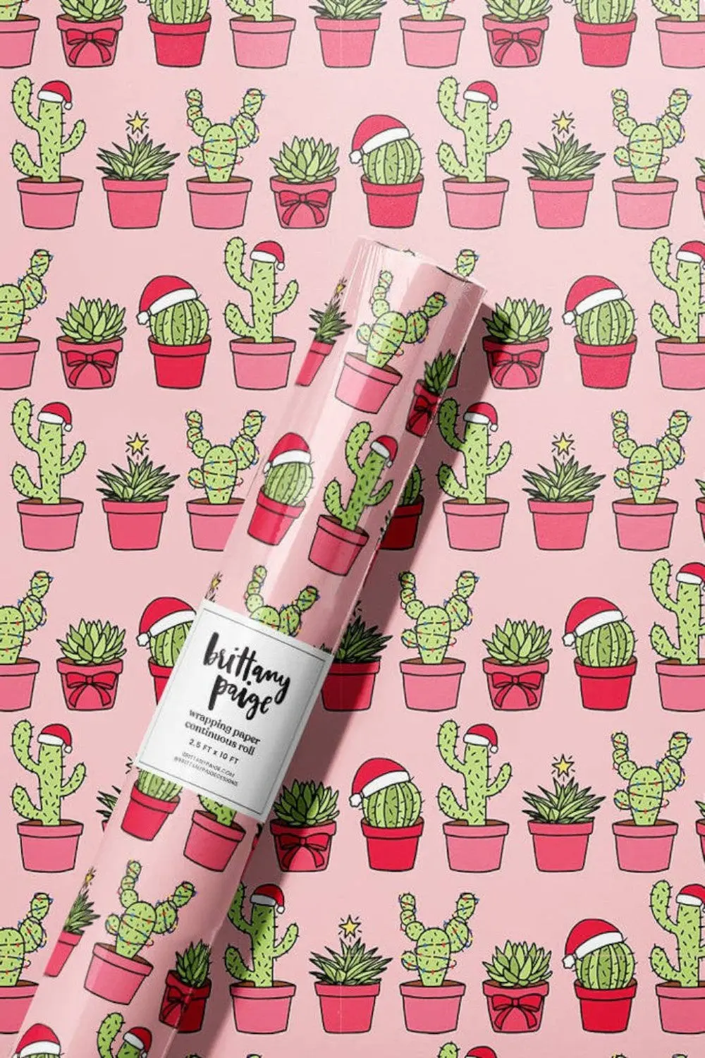 Christmas Cactus & Plants Wrapping Paper 1