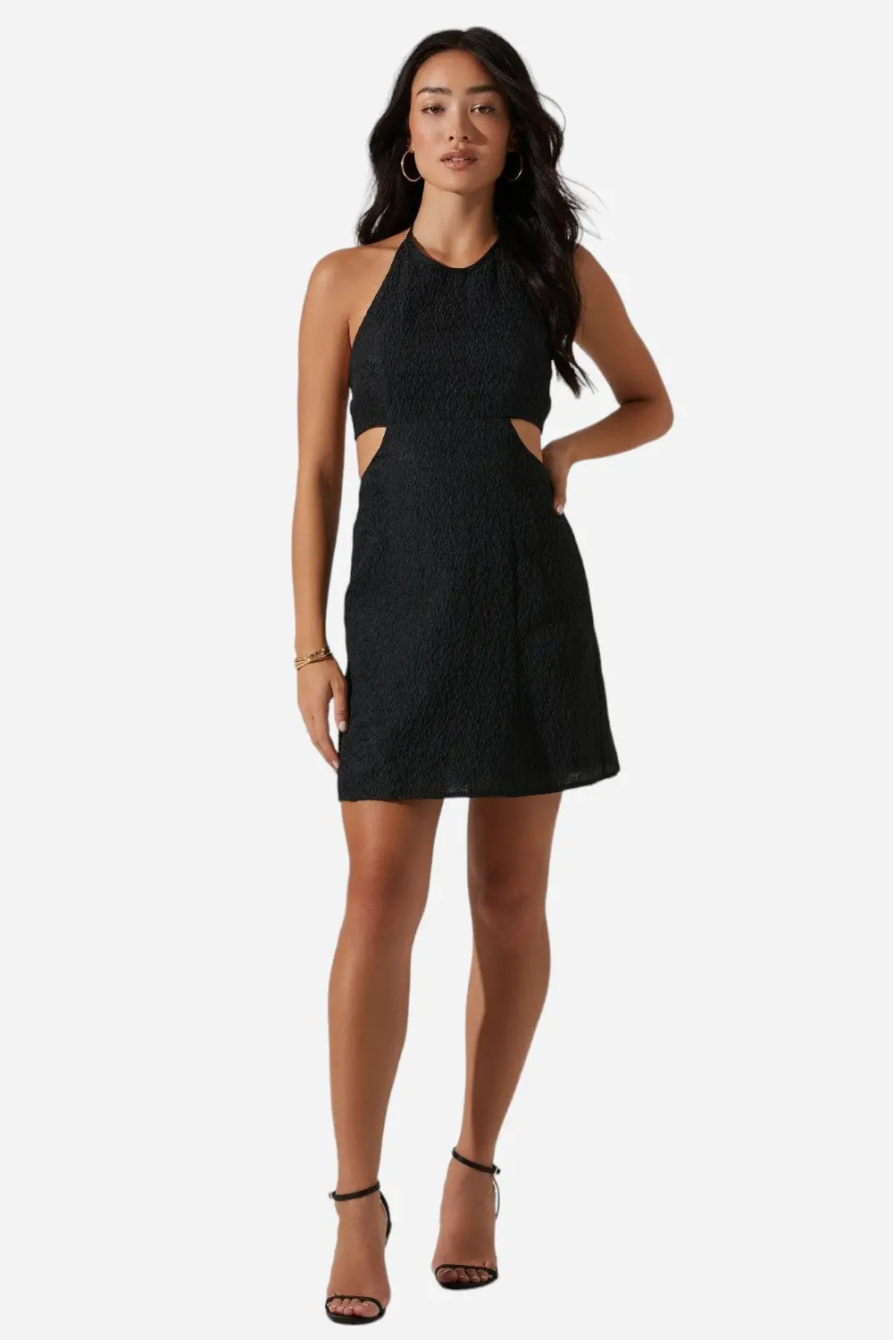 Astr The Label Laylin Halter Cutout Mini Dress In Black 1