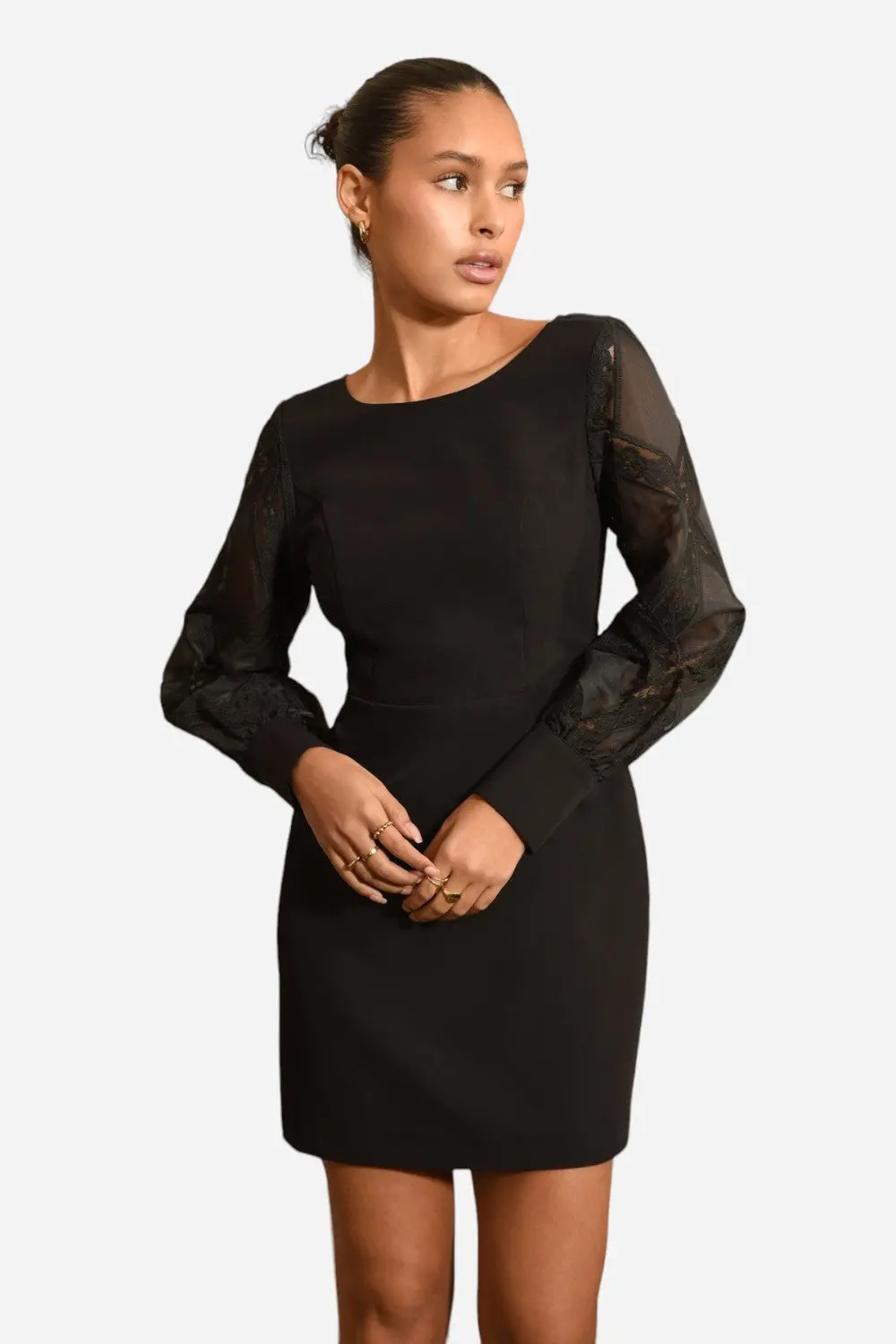 Adelyn Rae Bridgette Lace Mini Dress In Black 1