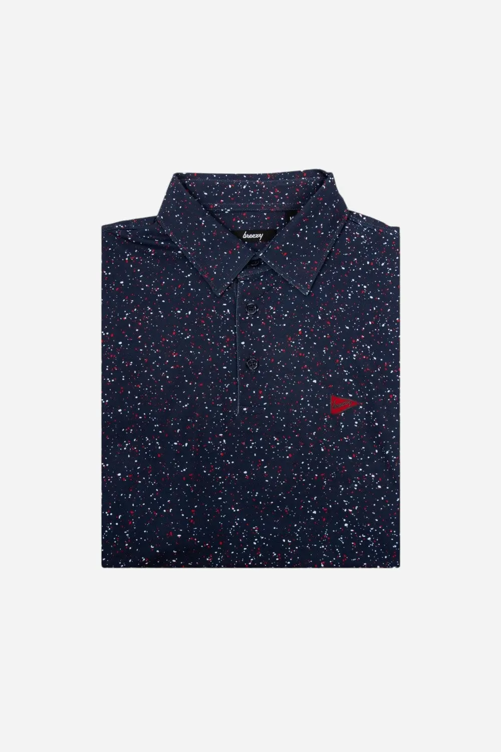 Breezy Golf The Usa Splatter Navy Polo Shirt 1