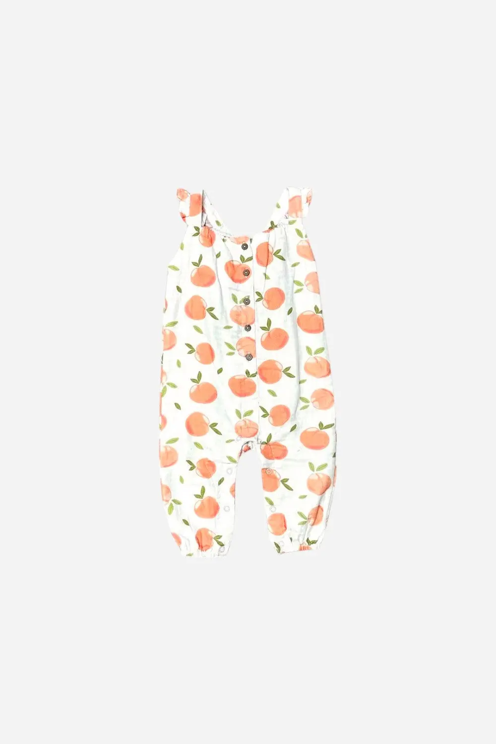 Viverano Peaches Ruffle & Button Sleeveless Jumpsuit In Natural 1