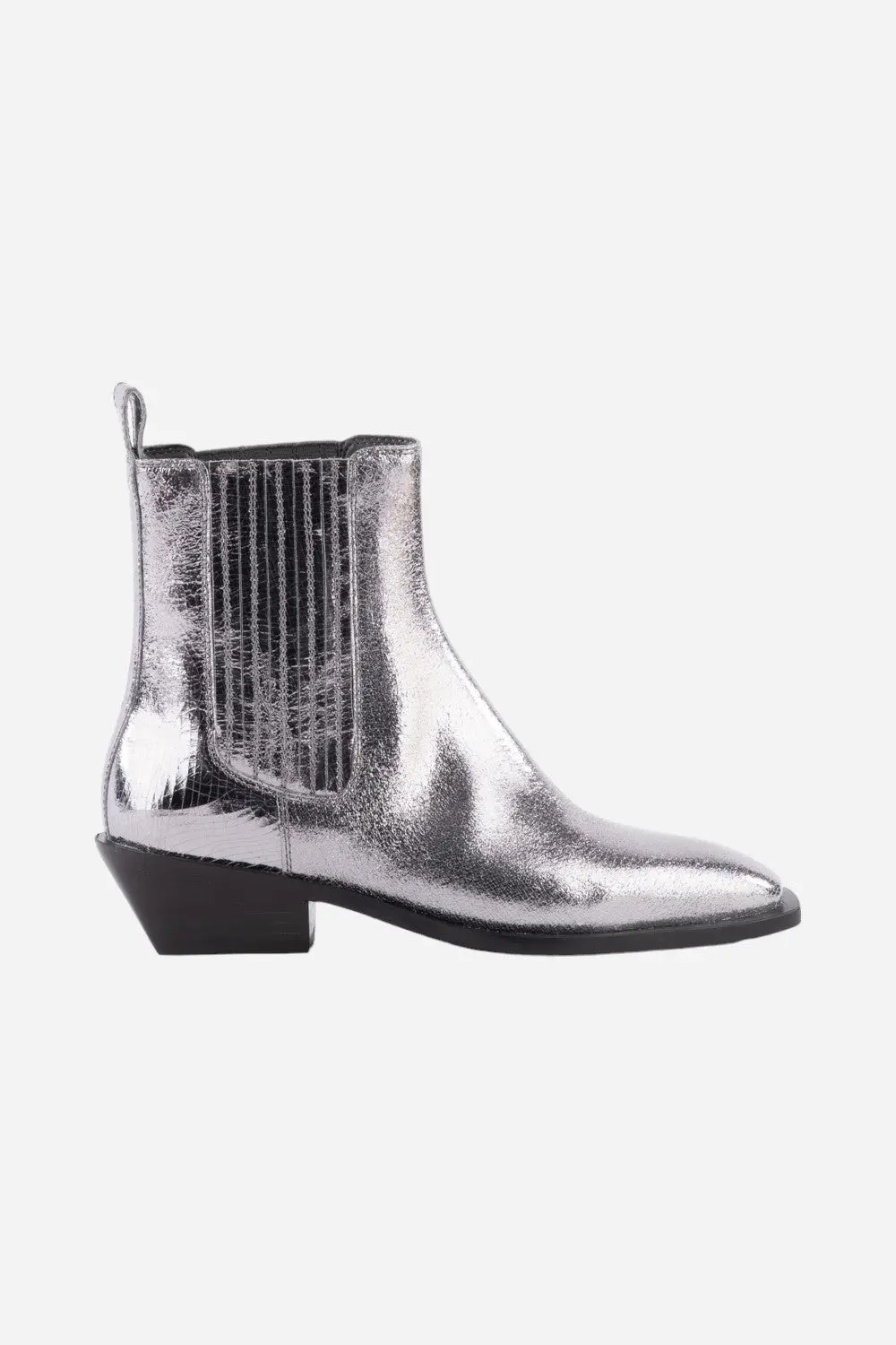 Seychelles Hold Me Down Booties In Metallic Leather Silver 1