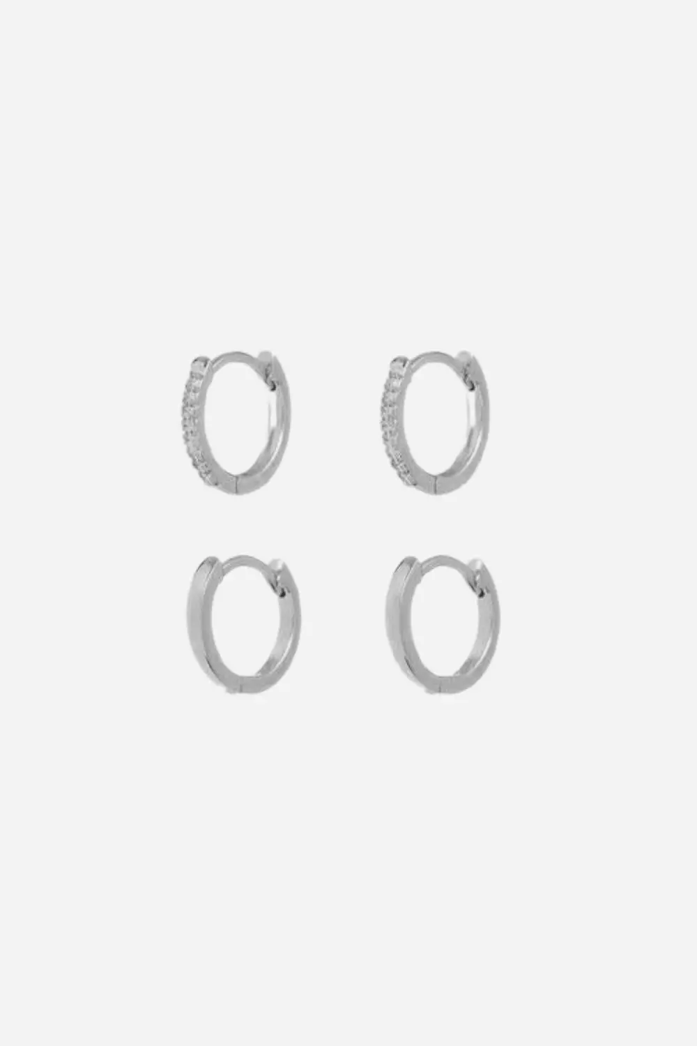 Luv Aj Sorrento Huggie Earrings In Silver 1
