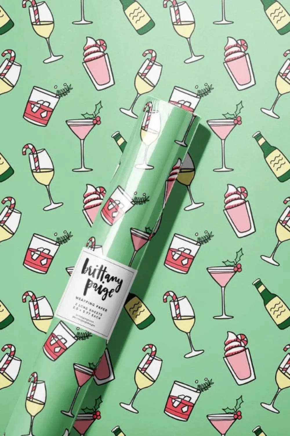 Holiday Cocktail Drinks Wrapping Paper 1