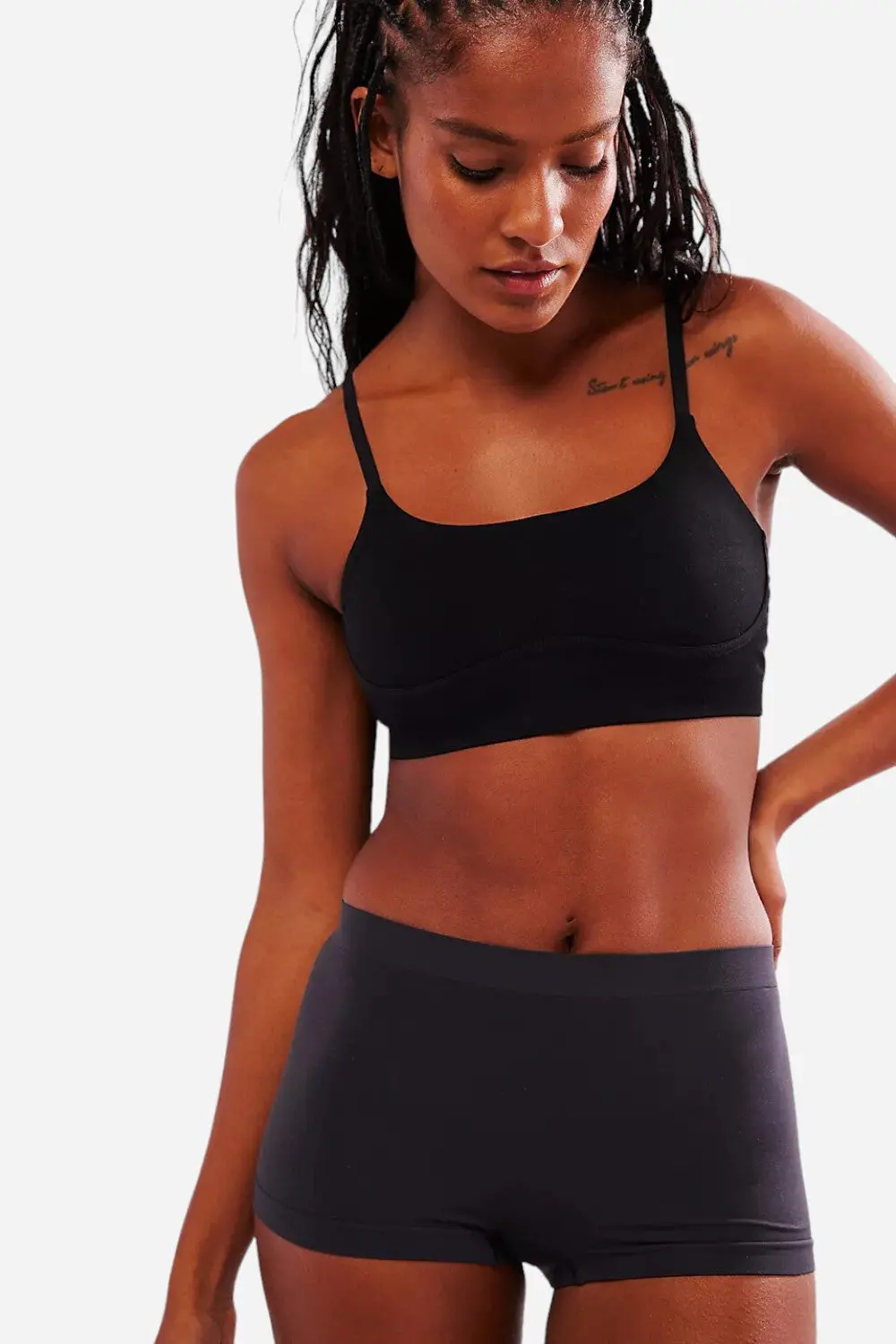 Free People Ultimately Soft Boyshort Briefs In Black 1
