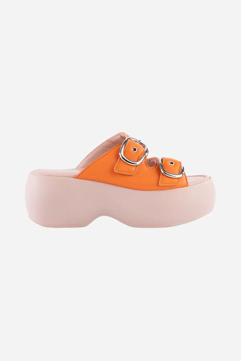 Seychelles Wisteria Platform Sandals In Orange/Pink Leather 1