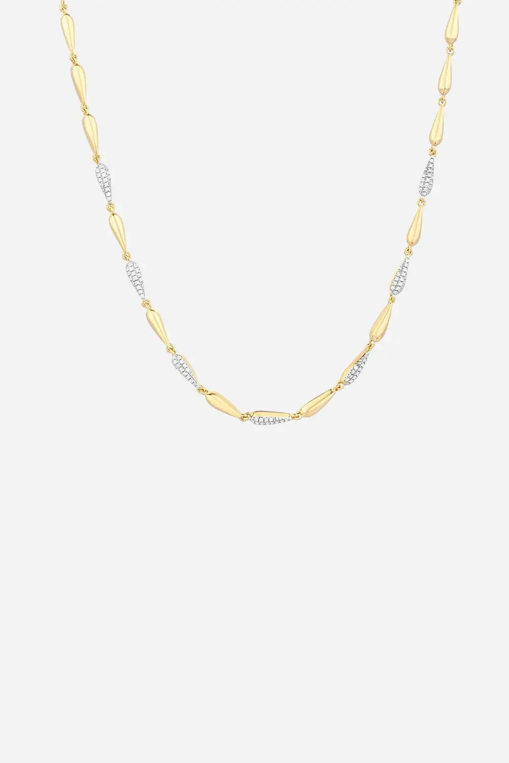Ella Stein Raindrops Falling Chain Necklace In Yellow Gold 1
