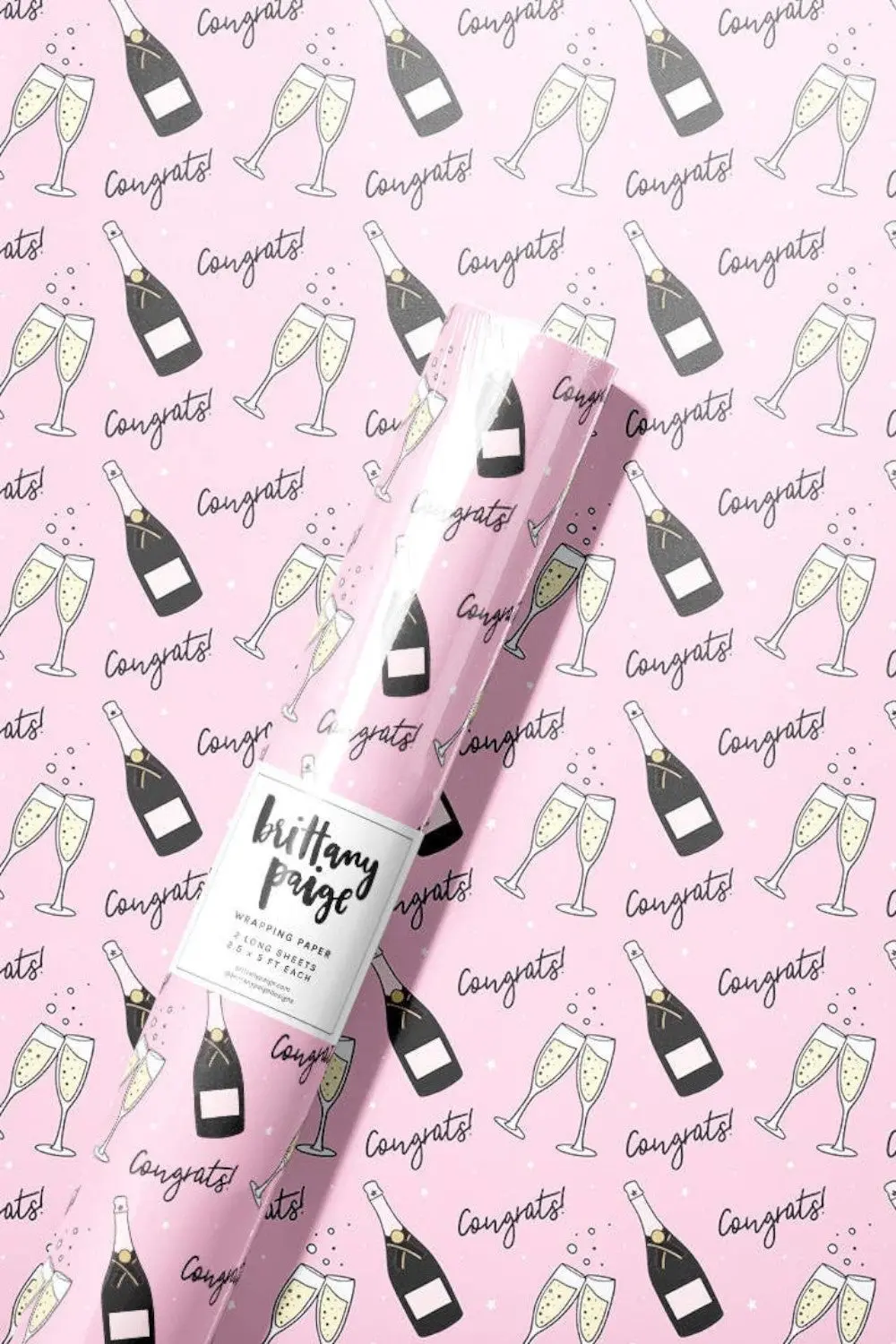 Congrats Champagne Wrapping Paper 1