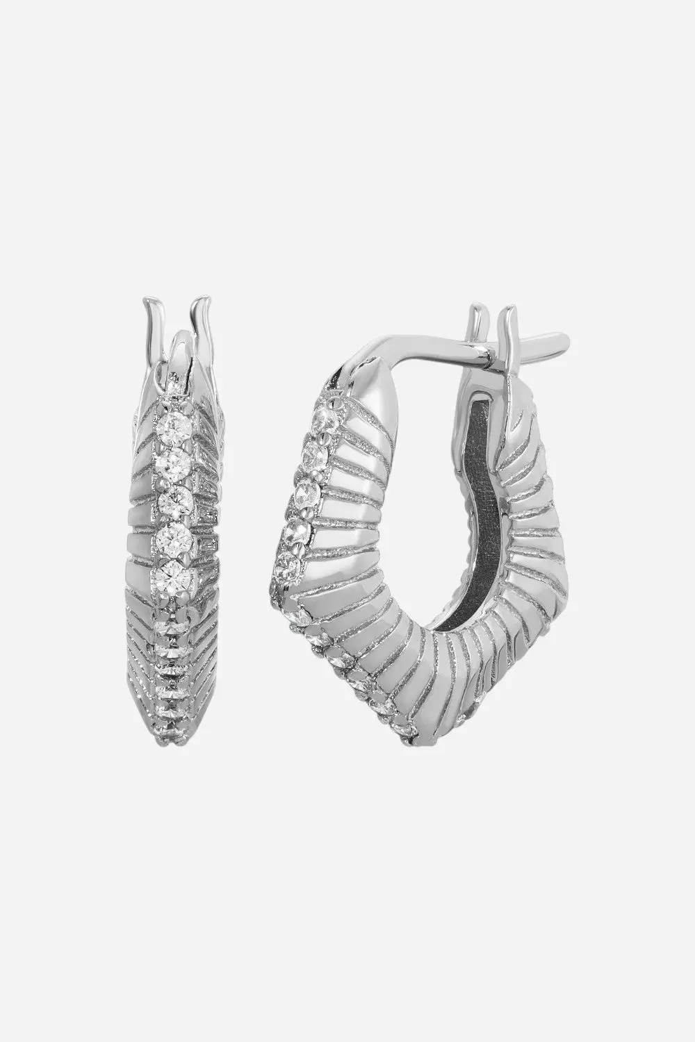 Leeada Phoebe Mini Hoops In Silver 1