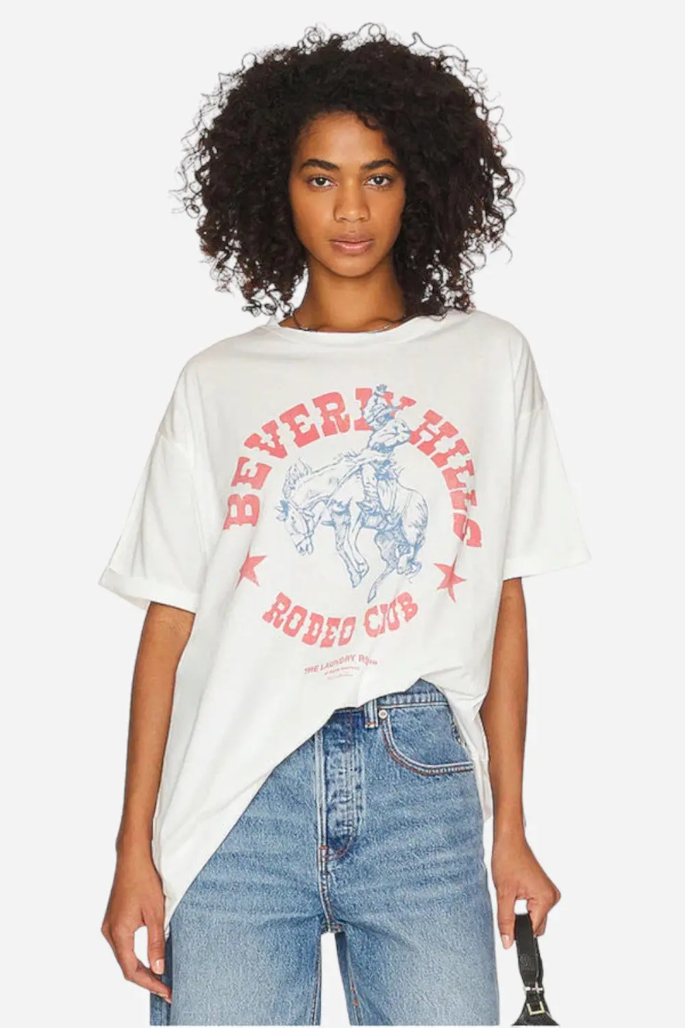The Laundry Room Beverly Hills Rodeo Club Oversized Tee In White 1