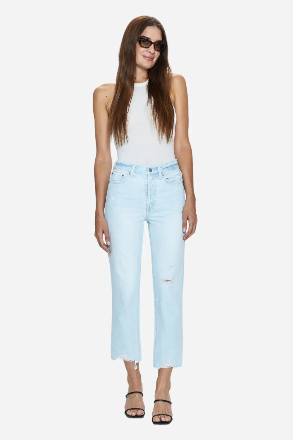 Pistola Charlie High Rise Straight Classic Jeans In Destination Distress 1