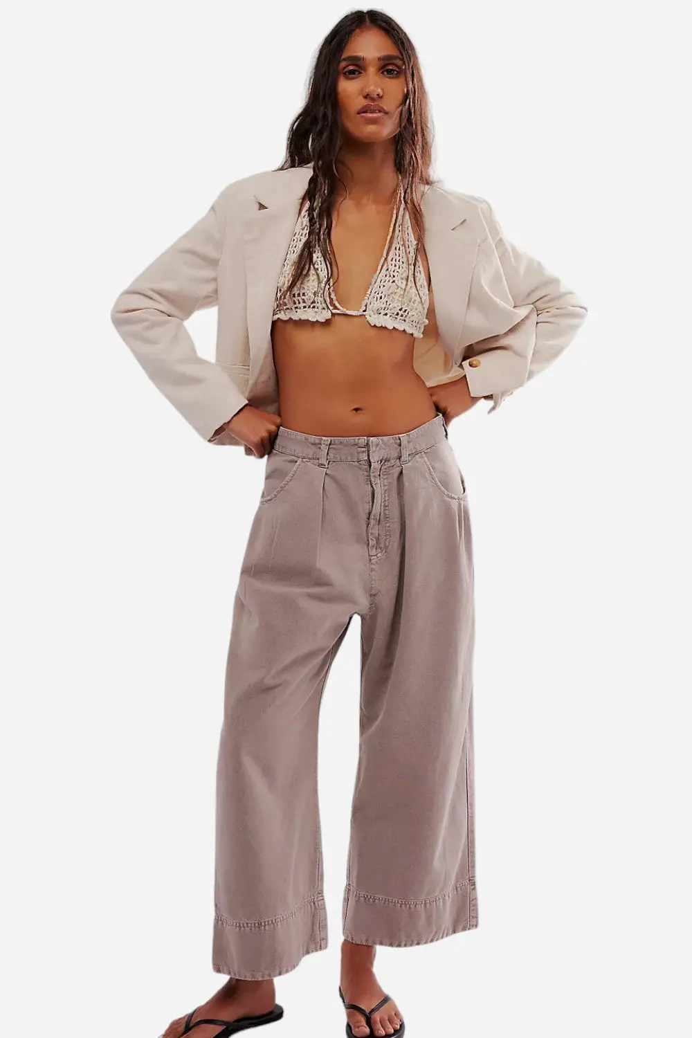 Free People Sweet Talk Chino Pants In Phantom 1