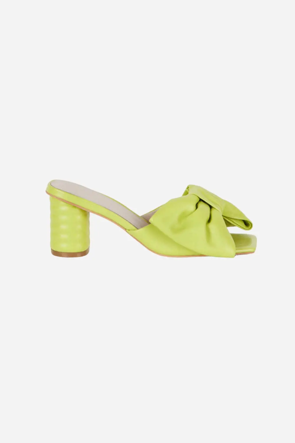 Intentionally Blank Kriselda Leather Heel In Neon Lime 1