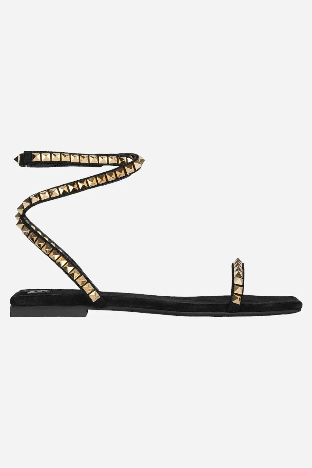 Jeffrey Campbell Luxor Ankle Sandals In Black Suede Gold 1