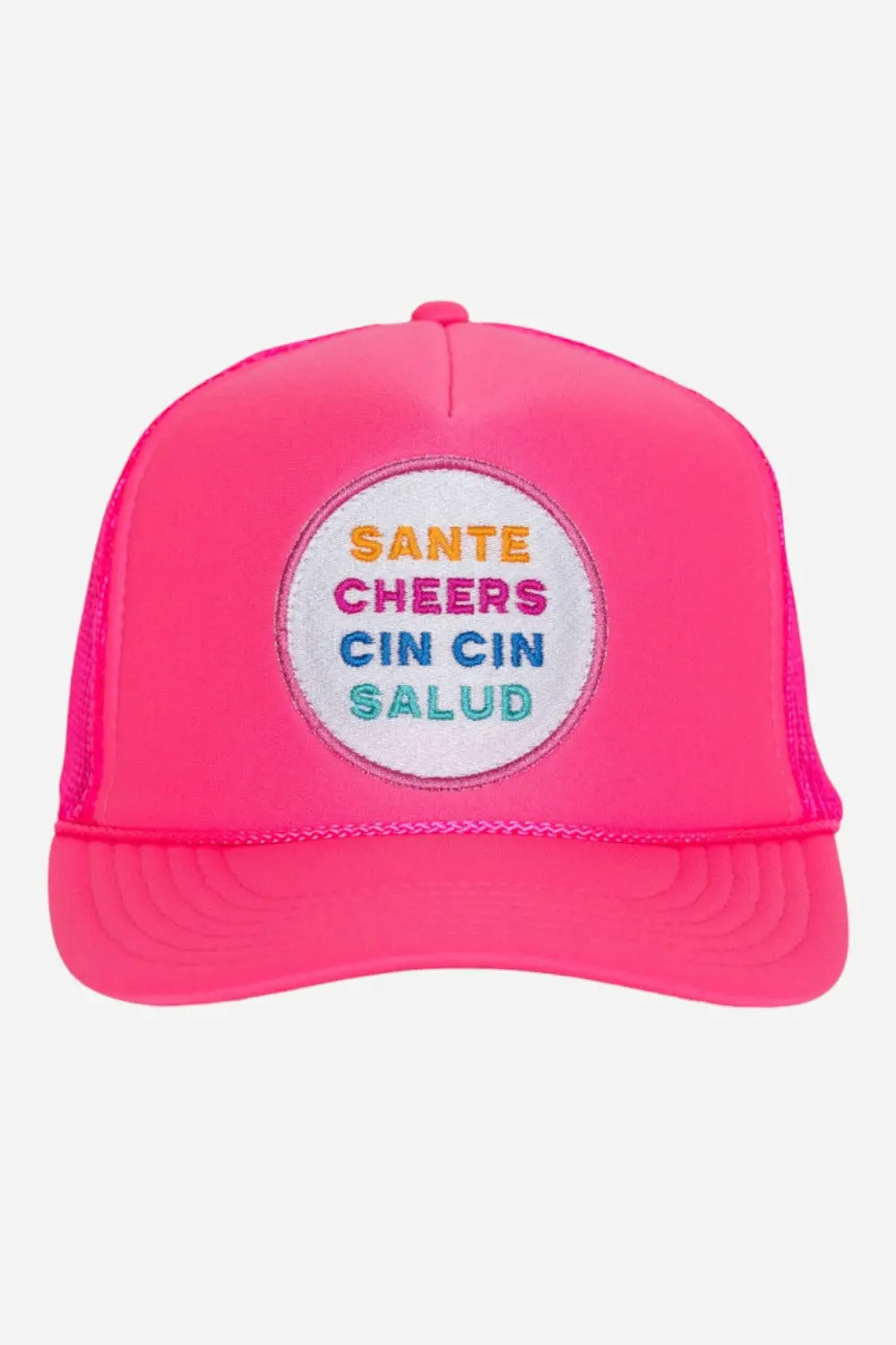 Friday Feelin Salud Hat Trucker Hat In Pink 1