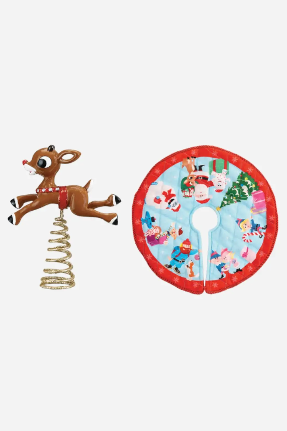 Old World Christmas Mini Rudolph Tree Topper & Skirt 1