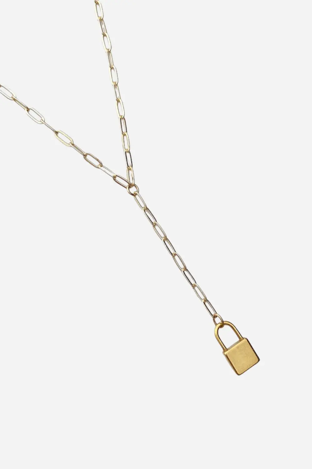 Farrah B Locked In Lariat Necklace 1