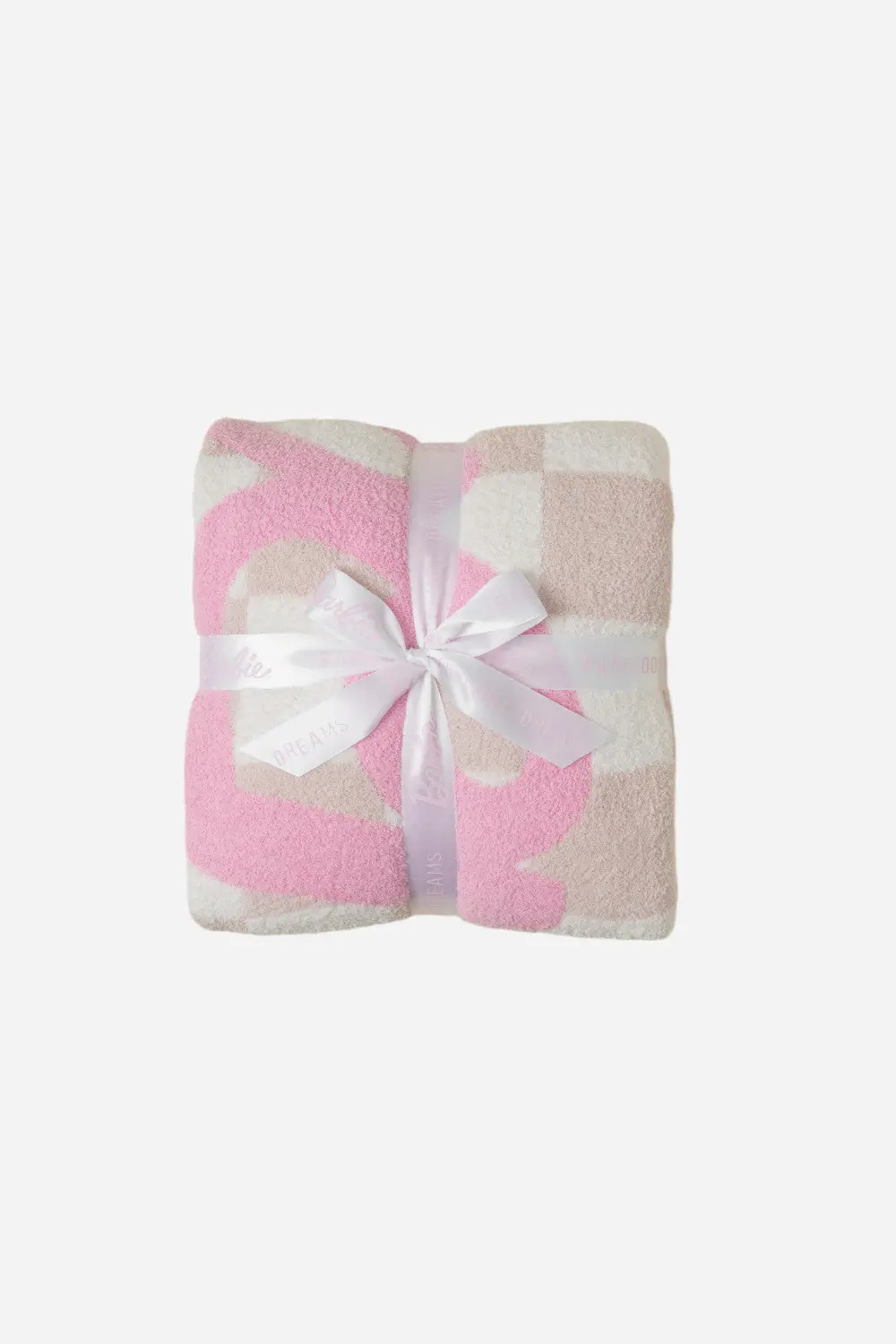 Barefoot Dreams Cozychic Barbie Checkered Throw In Barbie Pink Multi 1