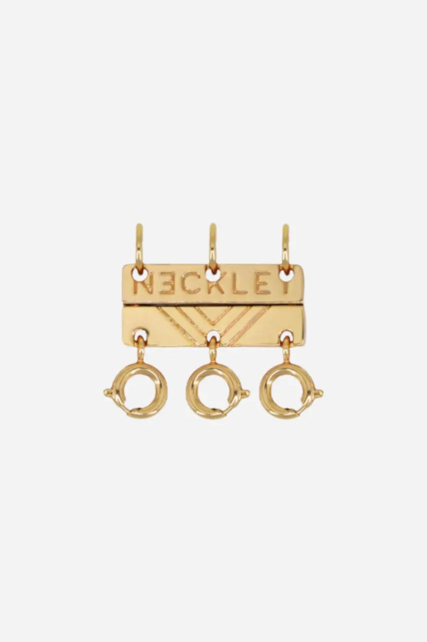 Necklet Stainless Steel Gold Triple Layering Clasp 1