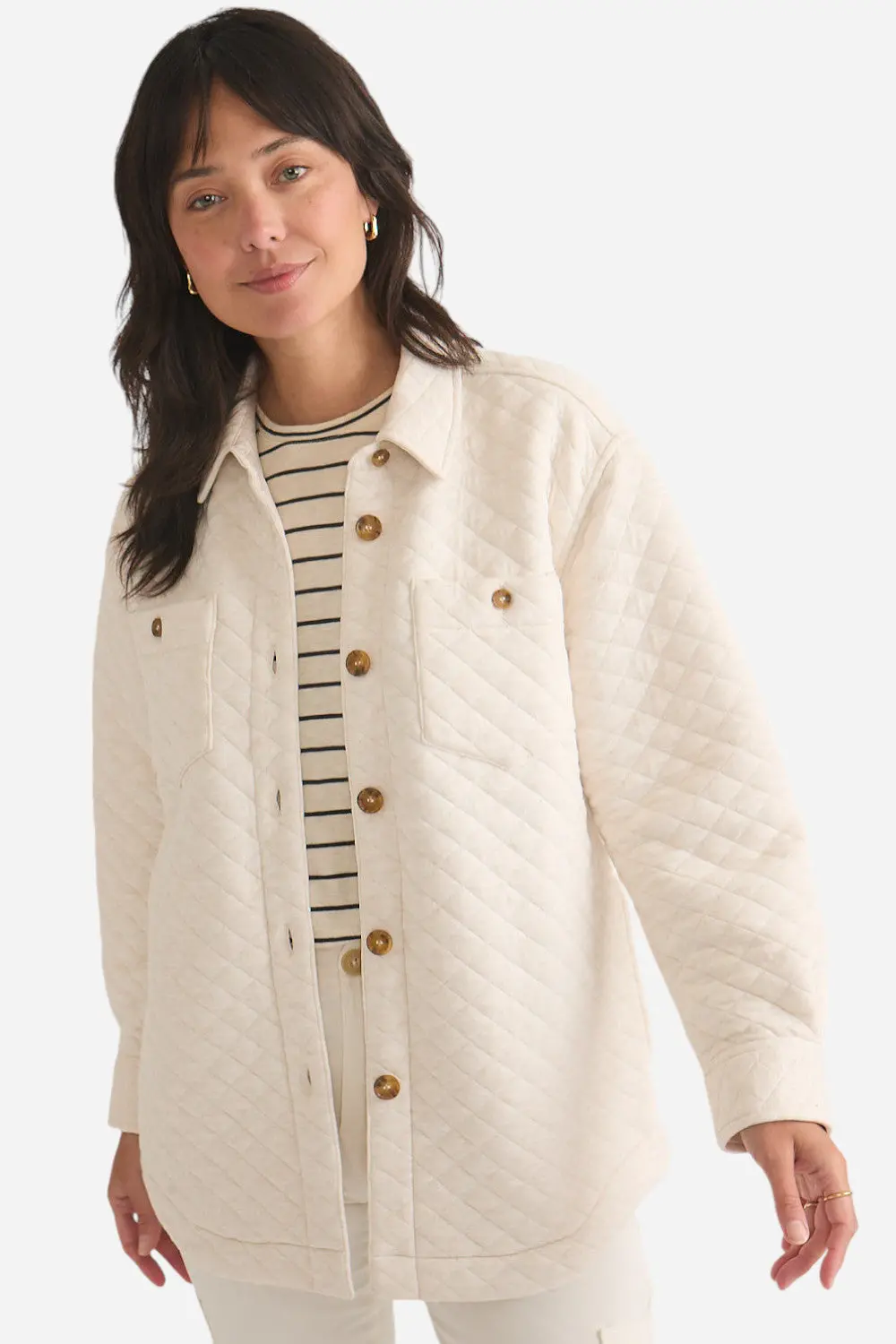 Marine Layer Corbet Shirt Jacket In Oatmeal 1