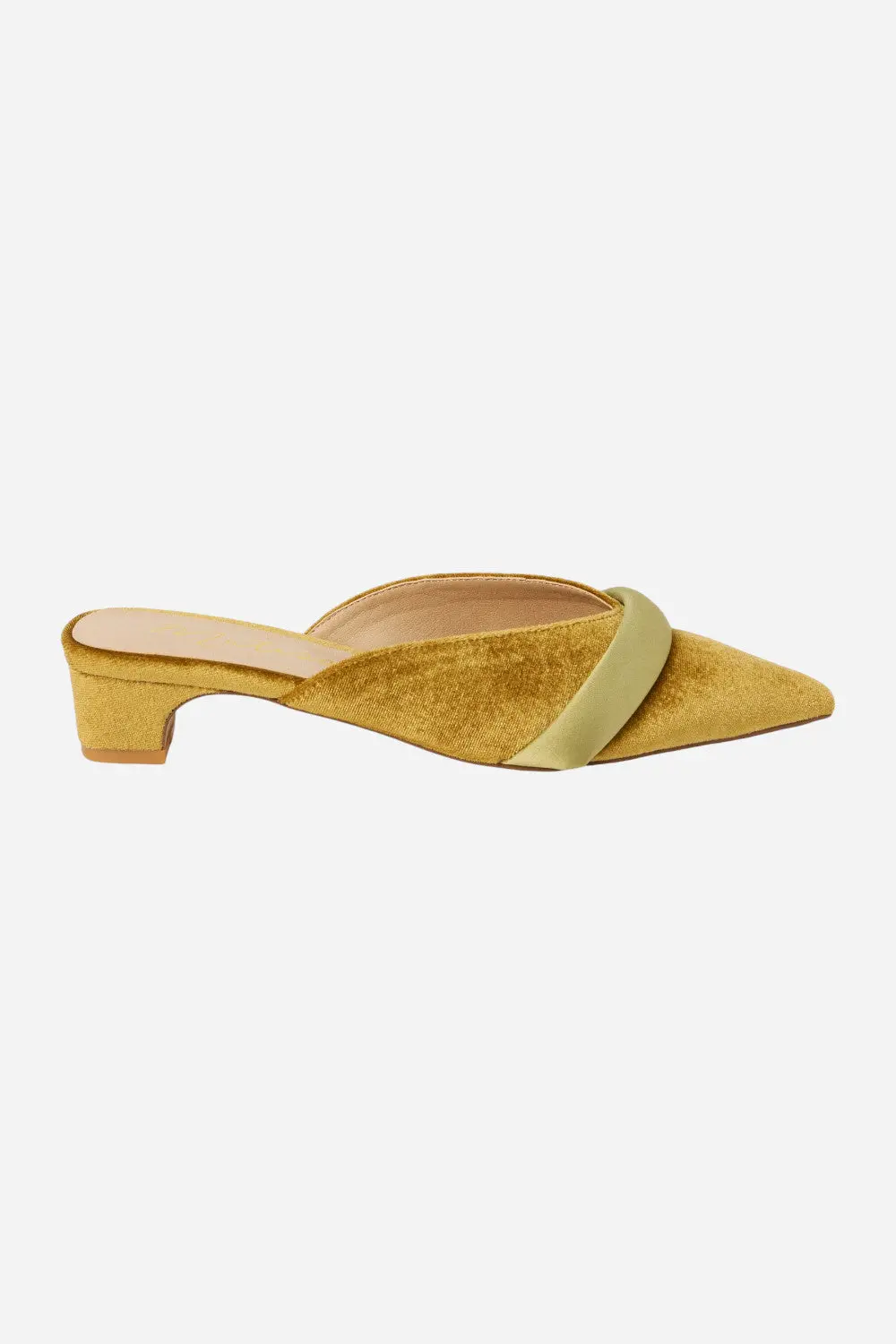 Matisse Kellan Kitten Heeled Mule In Chartreuse 1