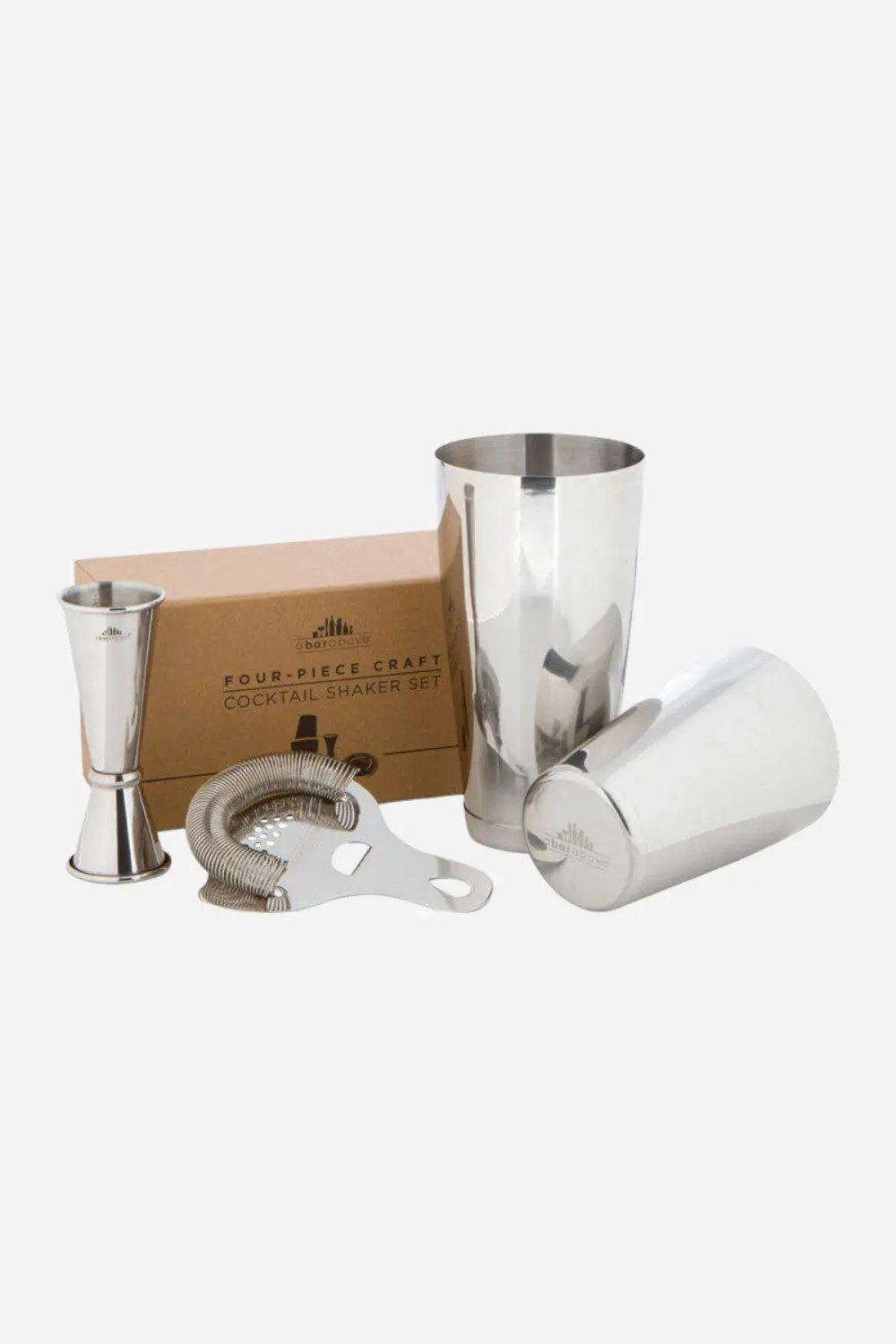 A Bar Above Craft Bar Cocktail Shaker Set In Stainless Steel - 4 Pieces 1