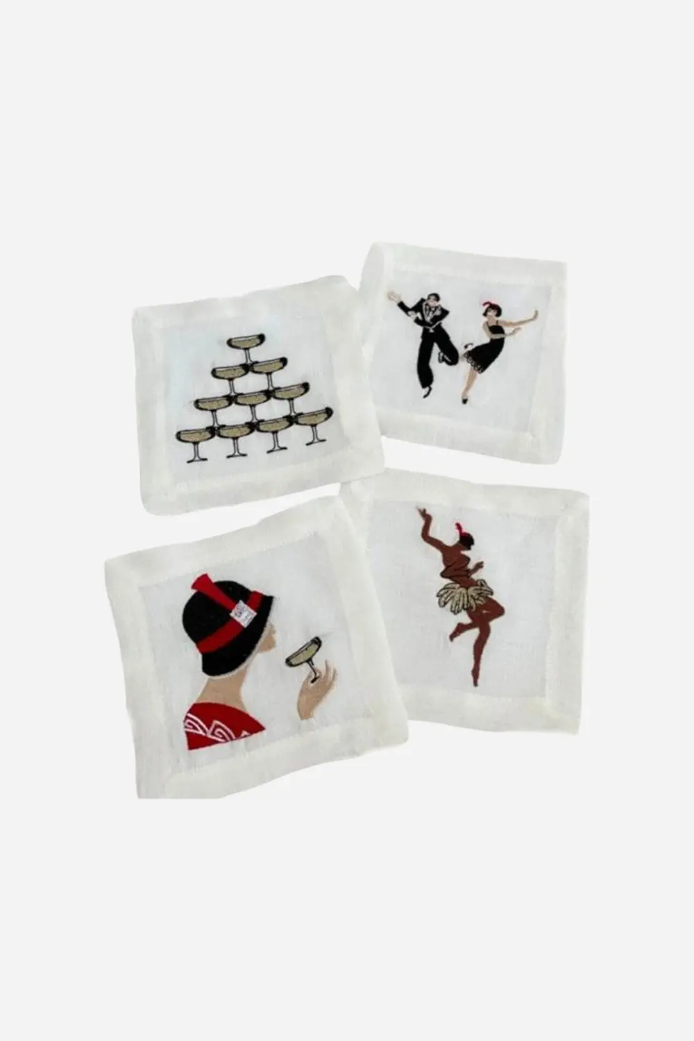Bodrum Group Set Of 4 Roaring 20'S Cocktail Napkins 1