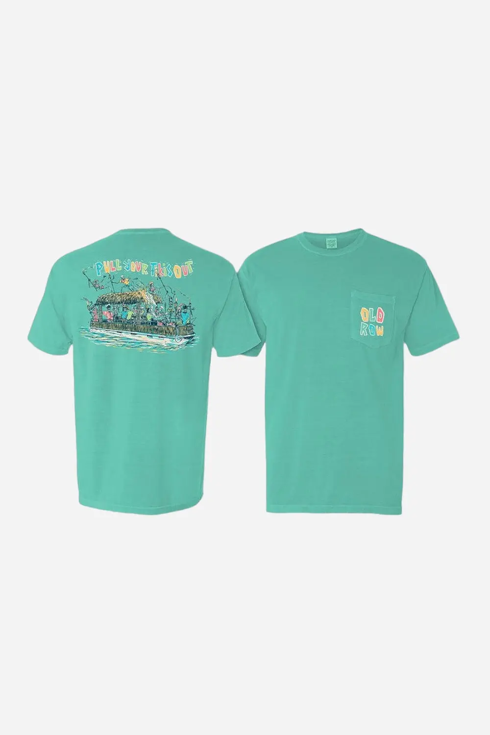 Old Row Pull Your Tikis Out Pocket Tee In Green 1