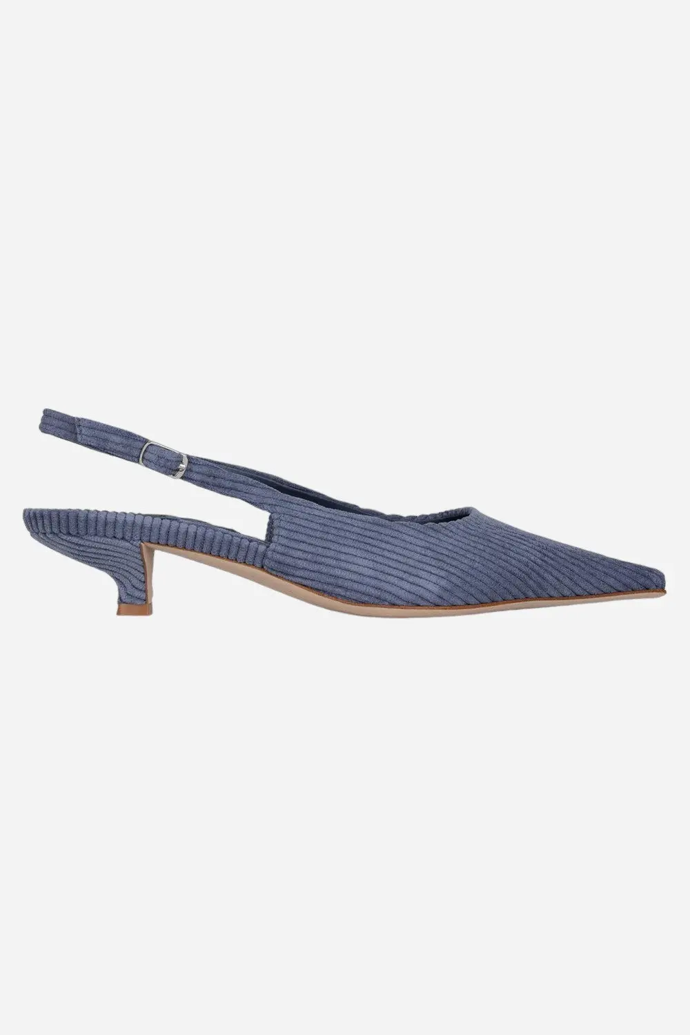 Jeffrey Campbell Alora Kitten Heel In Dusty Blue Corduroy 1