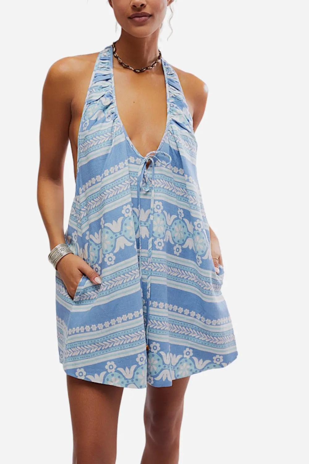 Free People Fisher Mini Dress In Riverside Combo 1