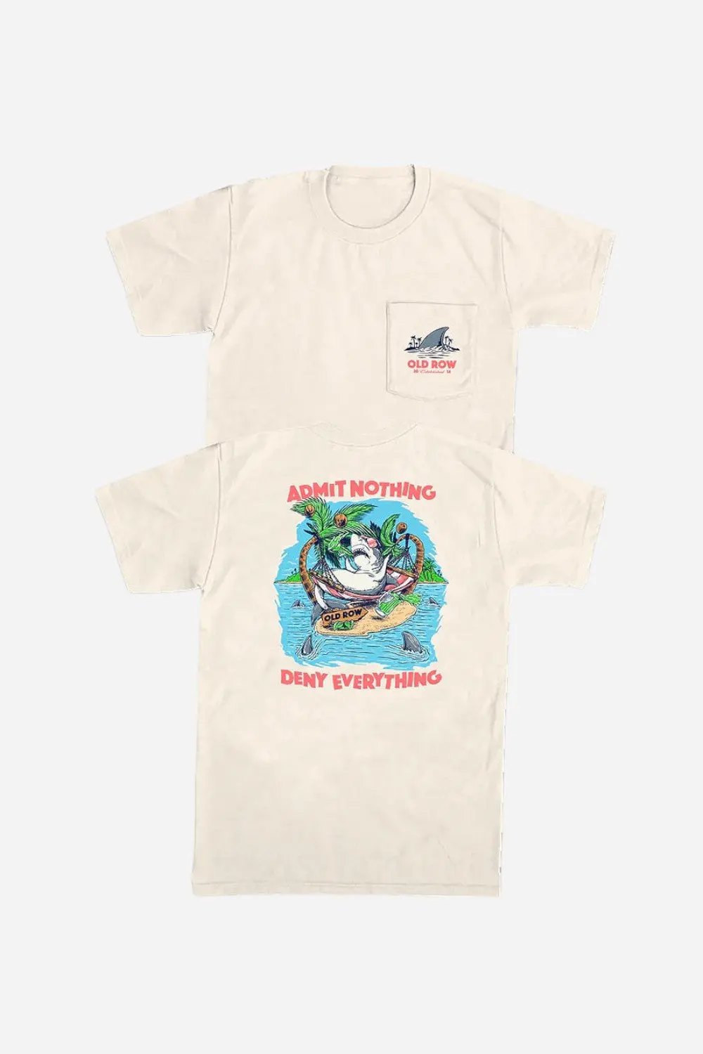 Old Row The Hammock Shark Pocket Tee In Ivory 1