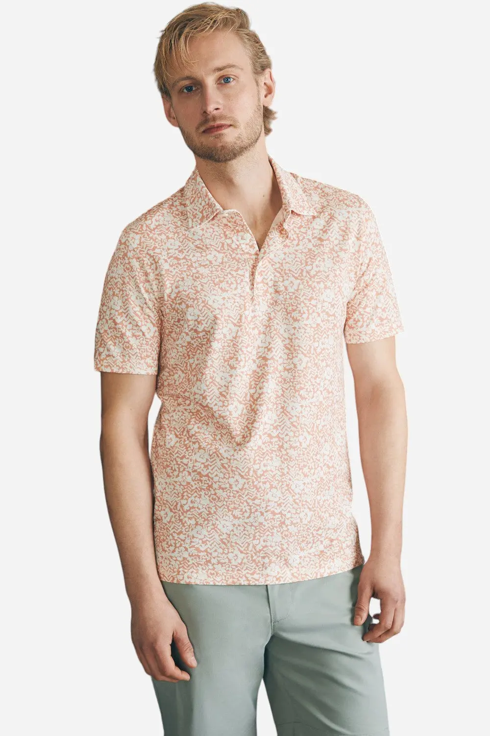 Faherty Movement Short-Sleeve Pique Polo Shirt In Hilo Rose Floral Print 1
