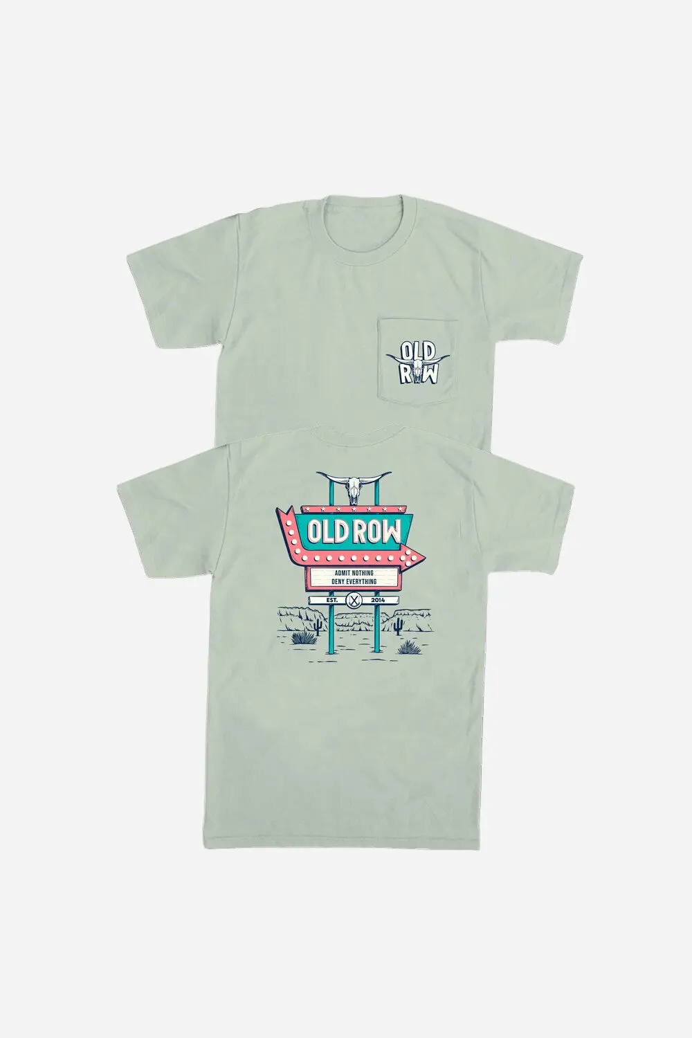 Old Row The Road Sign Pocket Tee In Green 1