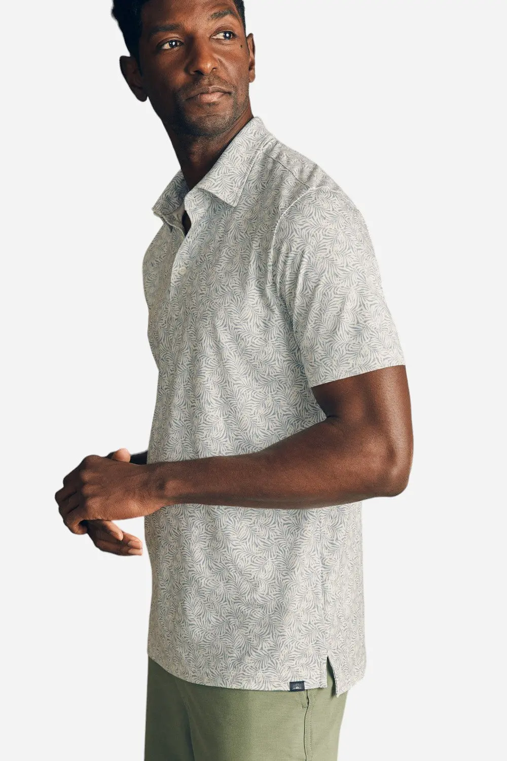 Faherty Movement Short-Sleeve Pique Polo Shirt In Sky Canopy Print 1