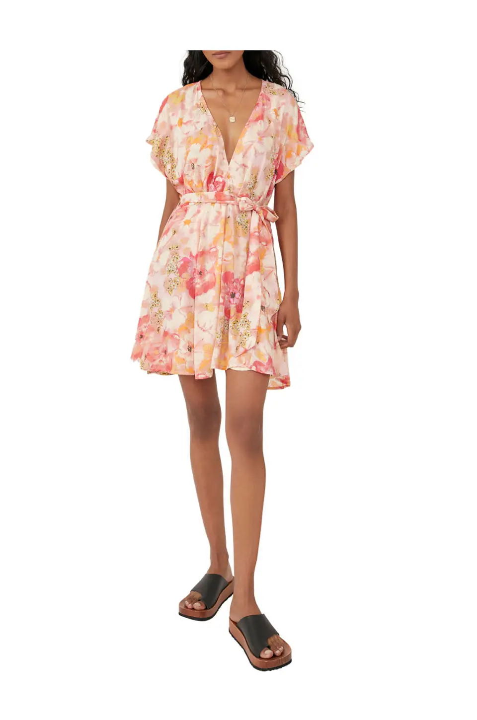 Free People Freddy Tie Mini Dress In Fruit Punch 1