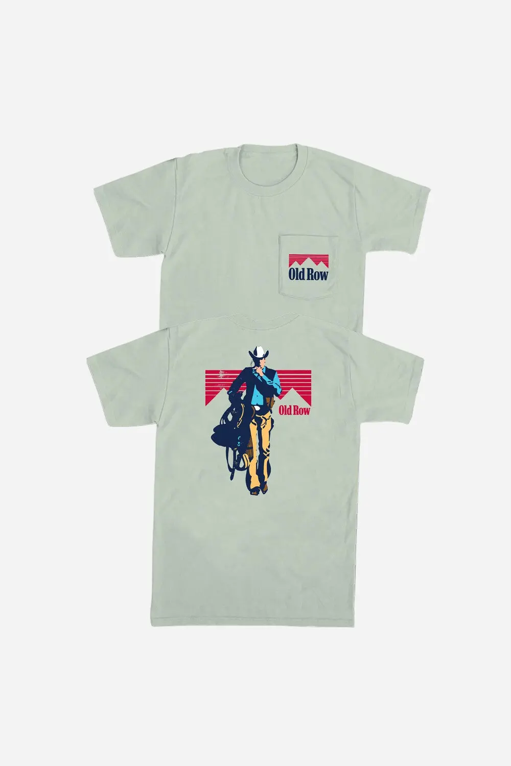Old Row The Cowboy 5.0 Pocket Tee In Light Green 1