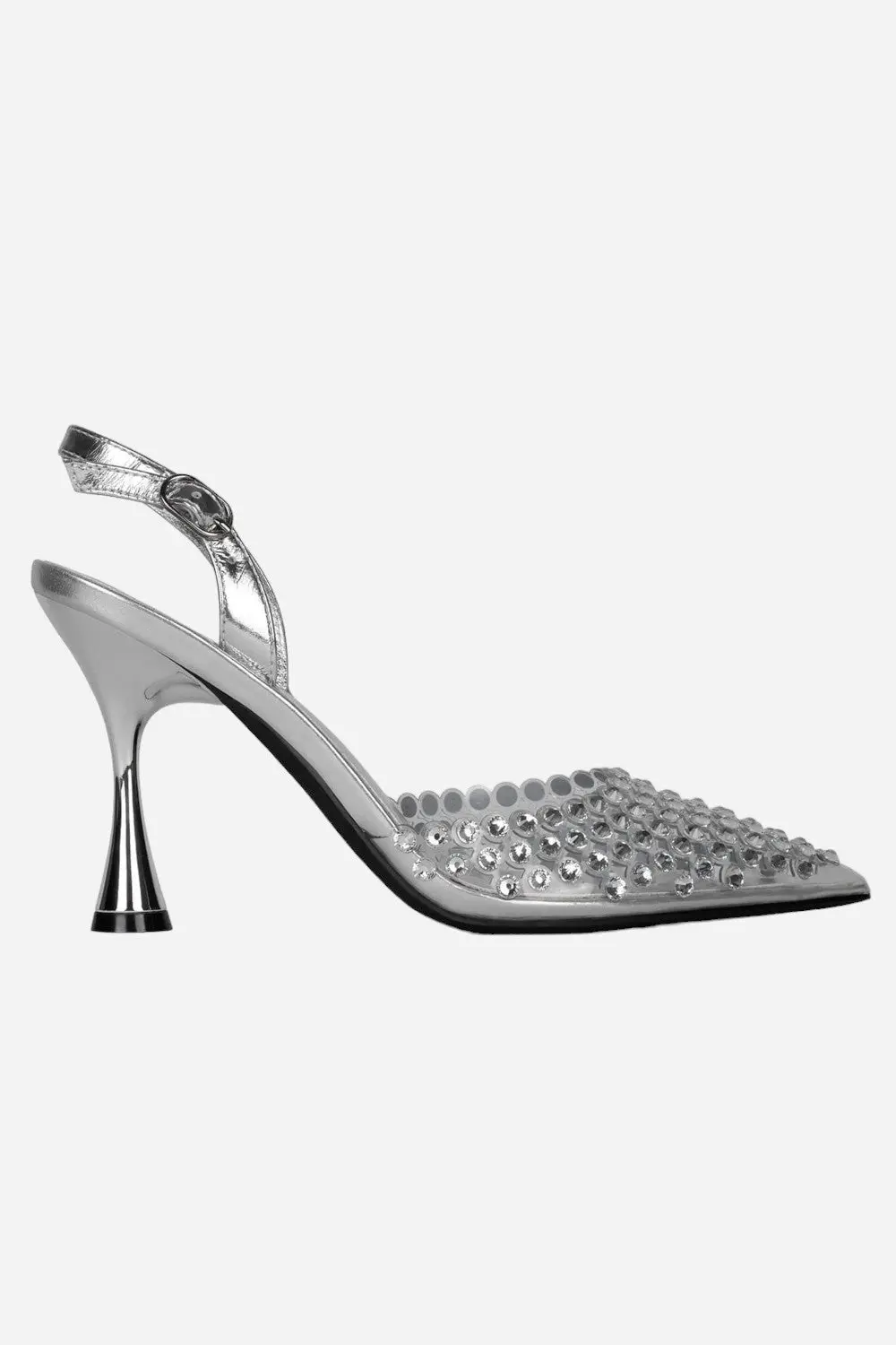 Jeffrey Campbell Shiner Mules In Clear Silver 1