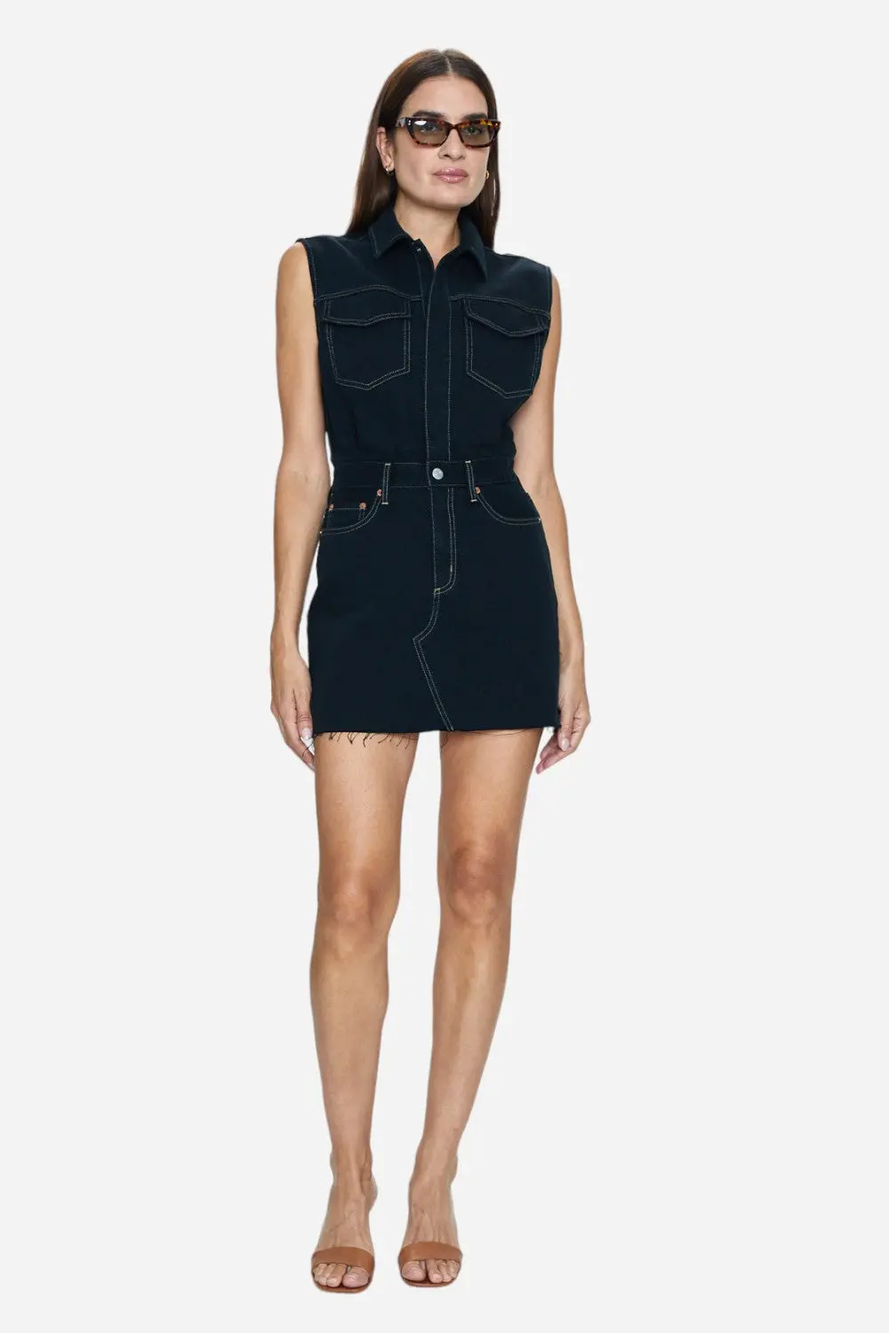 Pistola Julia Sleeveless Mini Dress In Noir 1